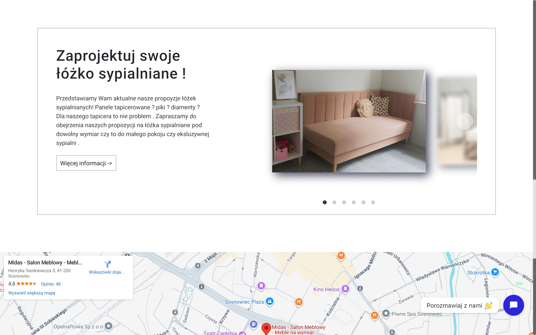 Strona salonu meblowego na laptopie - widok 3